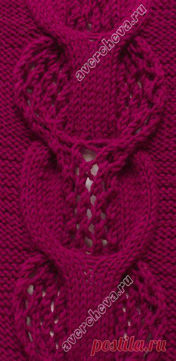 узор 353 кудрявая коса | каталог вязаных спицами узоров