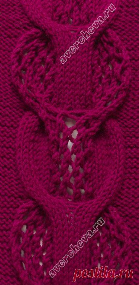 узор 353 кудрявая коса | каталог вязаных спицами узоров