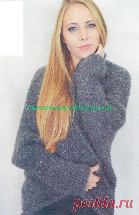 ВСЕ СВЯЗАНО. ROSOMAHA.: Быстрый жакет из пряжи с вкраплением пайеток. Легко и даже без выкройки!