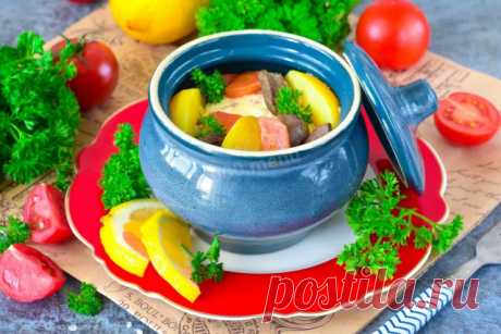 Куриные сердечки в горшочке в духовке с картошкой рецепт с фото пошагово и видео - 1000.menu