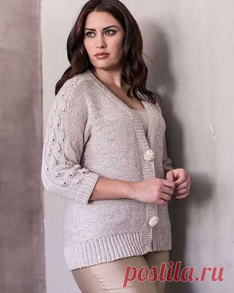 Кардиган &quot;Leona&quot; с укороченным рукавом спицами от Berroco.
Размеры: X-Small (Small, Medium, Large, 1X и 2X). Обхват груди (готовое изделие): 80 (90-100-110-120-130) см.