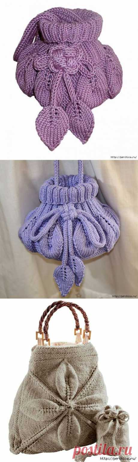 Вязание спицами женских комплектов узором *Большие листья* - много схем и мк