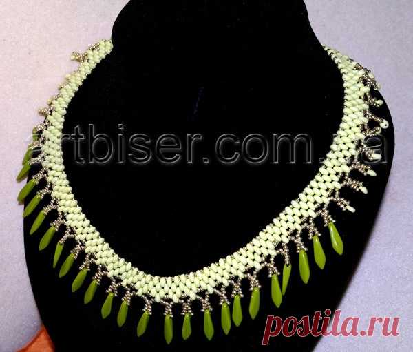 Мастер-класс по бисероплетению: колье из твина и бусин | biser.info - всё о бисере и бисерном творчестве