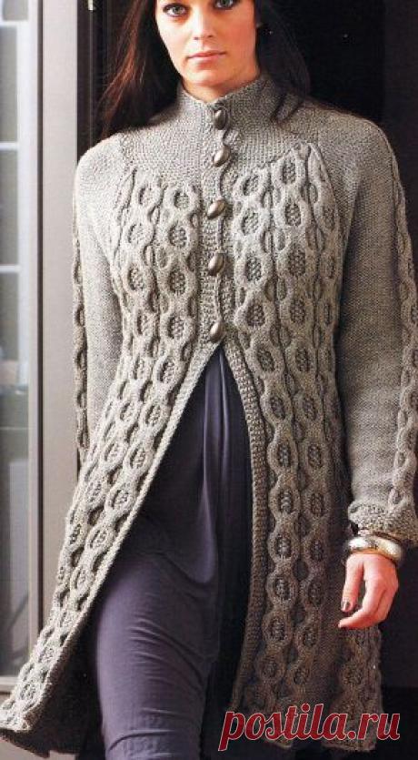 Пальто связанное спицами. Схема вязания и описание пальто спицами | Все о рукоделии: схемы, мастер классы, идеи на сайте labhousehold.com