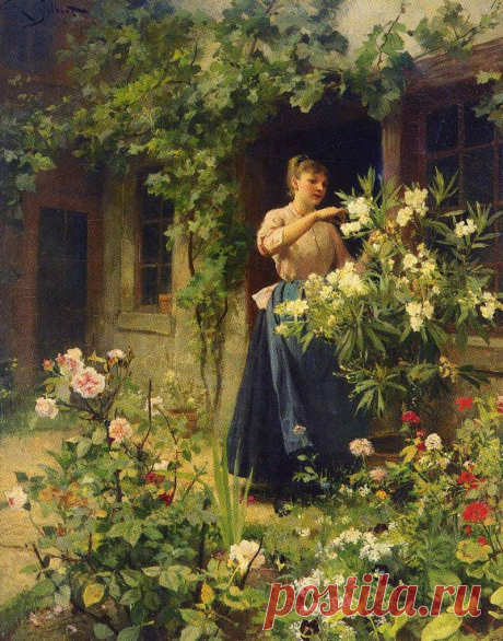 Gilbert Victor Gabriel Gardening. Жильбер, Виктор Габриель • описание картины, скачать репродукцию • Gallerix.ru