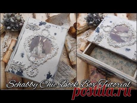 Shabby chic book box ♡🐄♡Tutorial Decoupage