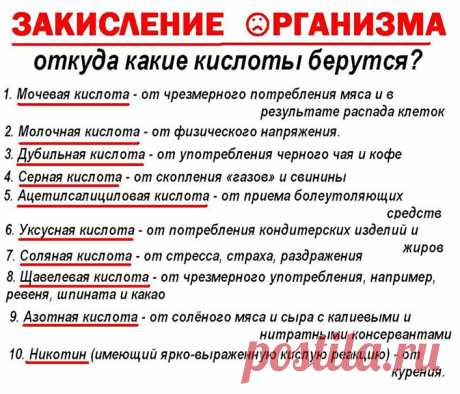 Кислые и щелочные продукты: таблица, влияние на здоровье |