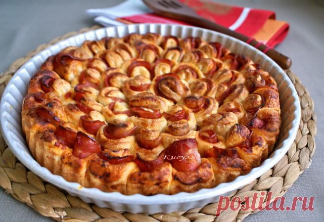 Дрожжевой пирог-цветок с беконом и кетчупом | Кошкин дом