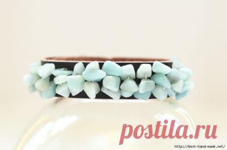 Оригинальный декор кожаного браслета. Мастер-класс.