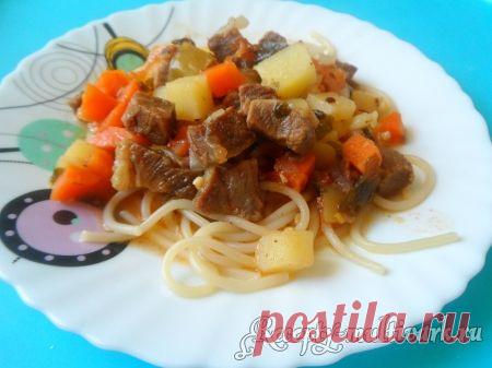 Узбекский лагман со спагетти в мультиварке