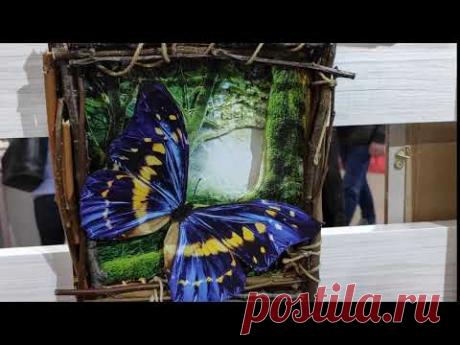 Объёмная картина папертоль: Бабочка (голубая) - YouTube