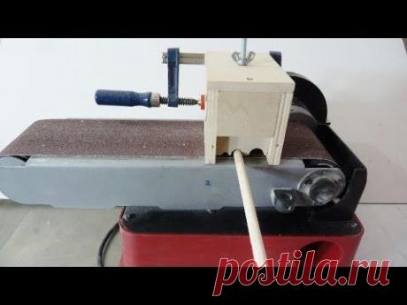 Making dowels with belt sander