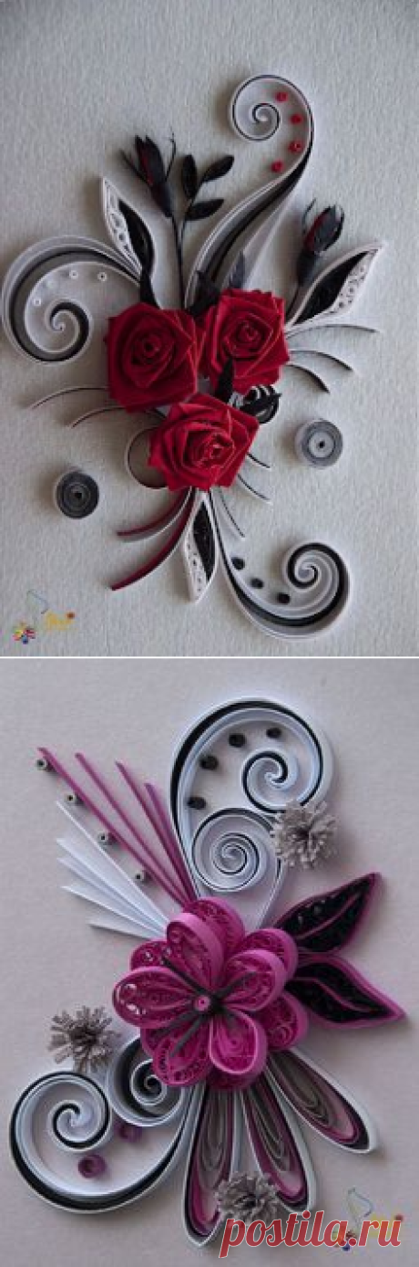 Открытки с квиллингом, Квиллинг and Розы on Pinterest