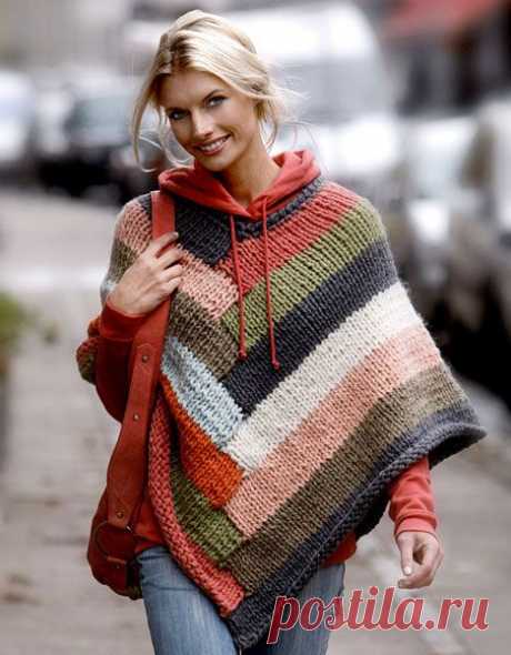 Poncho i striber - Hendes Verden