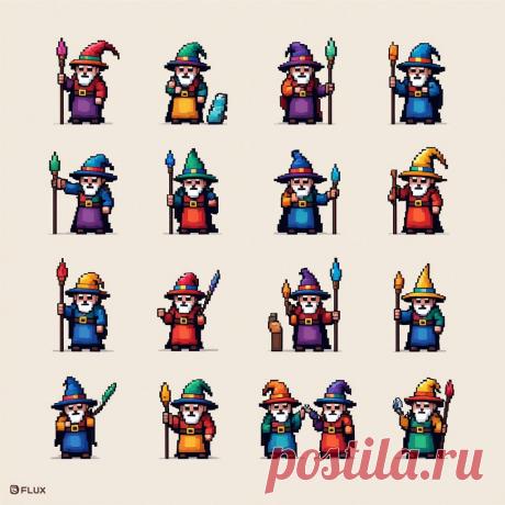 Минималистичный Ретри Пиксельный Волшебник. flux - Flux.1 примеры промтов - Форум ИИ о нейросетях - Yes Ai