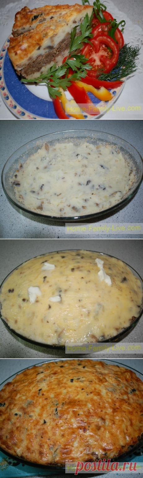 Картофельная запеканка с мясом и грибами - рецептКулинарные рецепты