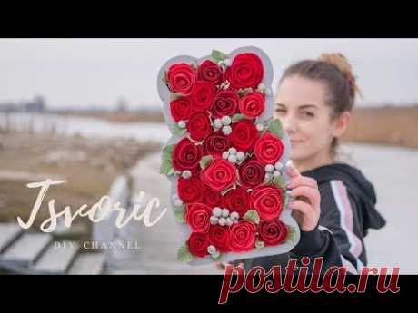 Композиция  Мишка из роз своими руками  /  DIY TSVORIC / Bear of roses with his own hands