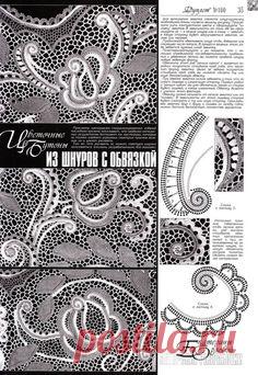 Цветочные бутоны и листики из шнуров - описание и схемы из *Дуплета* | Ирландское кружево. | Постила