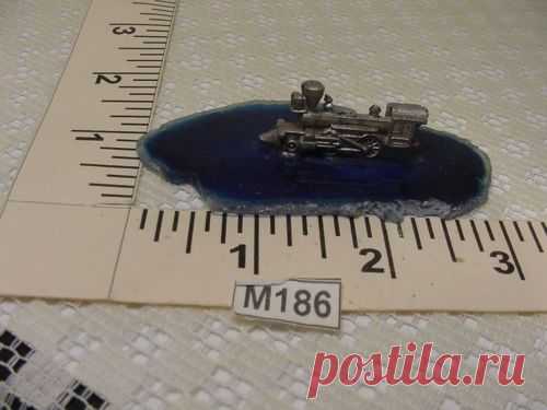 Miniature Pewter Locomotive on Agate Slab Slice 1 3 8" Train Engine | eBay