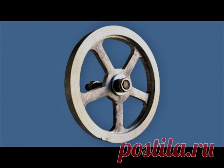 Fundição de polia com cimento. Experience! cement molds for aluminum casting.