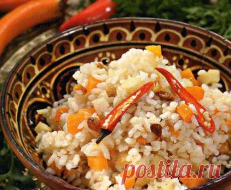 Плов с тыквой и яблоками