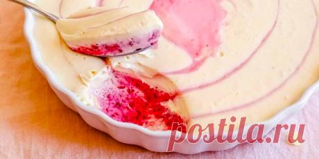 ЧИЗКЕЙК БЕЗ ВЫПЕЧКИ С БЕЛЫМ ШОКОЛАДОМ И МАЛИНОЙ
