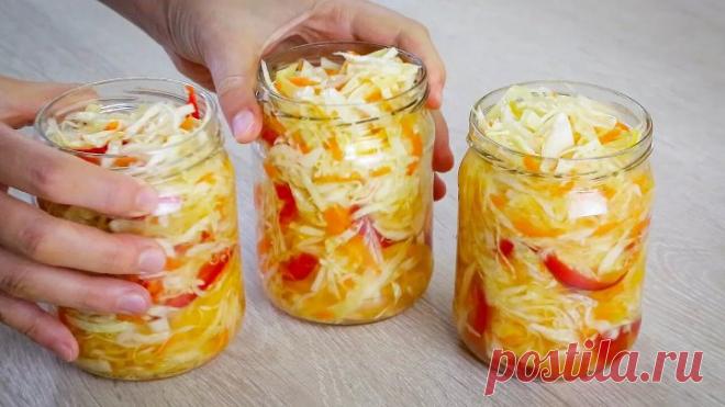 Быстрая Маринованная Капуста! Самый вкусный салат на зиму!