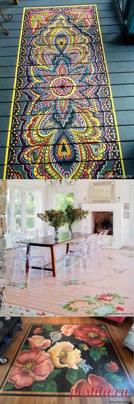 Ручная роспись деревянного пола. Идеи.