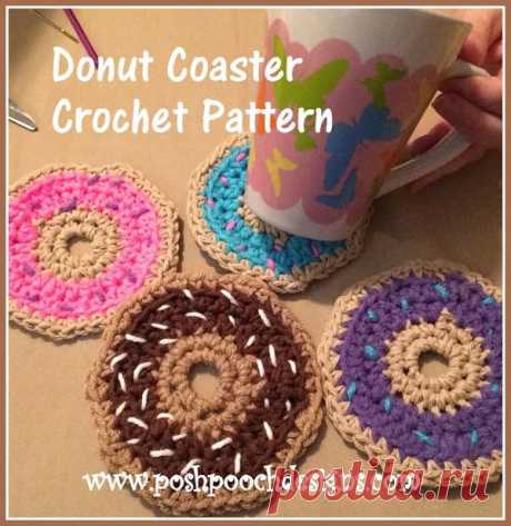 Sprinkle Donut Coasters Crochet Pattern