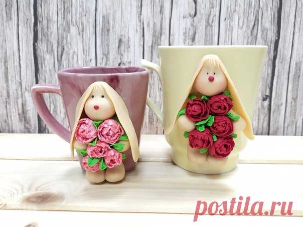 Декор на кружку из полимерной глины Cernit