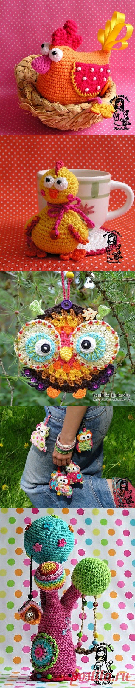 Забавные мелкие вязаные сувениры и аппликации — Делаем руками