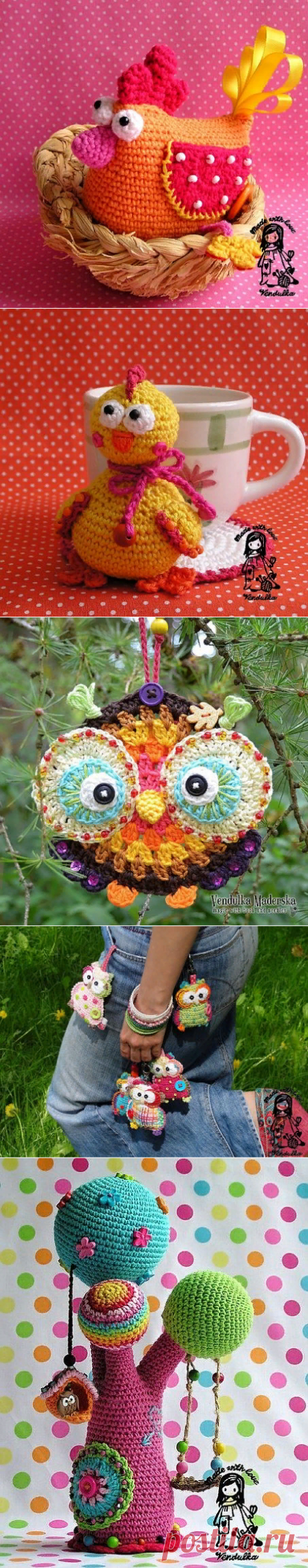 Забавные мелкие вязаные сувениры и аппликации — Делаем руками