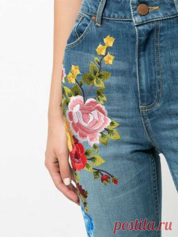 Восхитительные образцы вышивки и аппликации на джинсах - Идеальная хозяйка