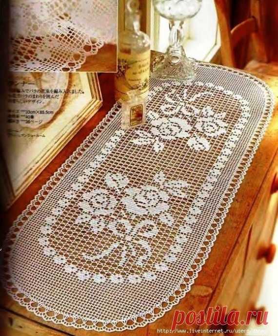 Ажурная салфетка крючком