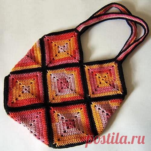 Сумки из квадратных мотивов