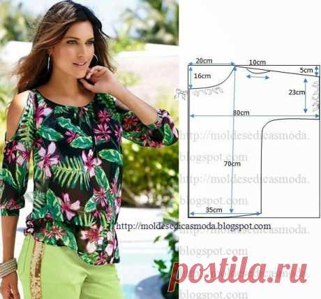 BLUSA OMBROS DESCOBERTOS COM PASSO A PASSO