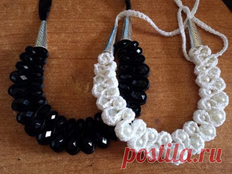 Collana perle e Crochet - tutorial uncinetto bijoux - YouTube