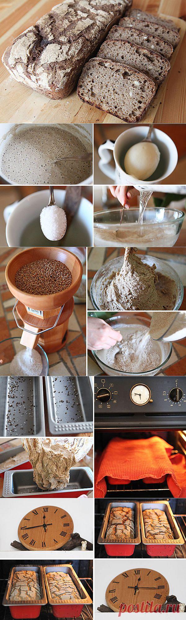 Рецепт №1 от Юли. Хлеб на закваске. Пшеница + рожь