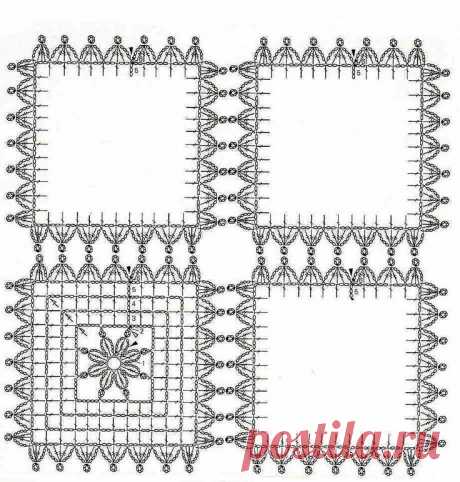 скатерть крючком с тканевыми вставками схемы: 2 тыс изображений найдено в Яндекс Картинках