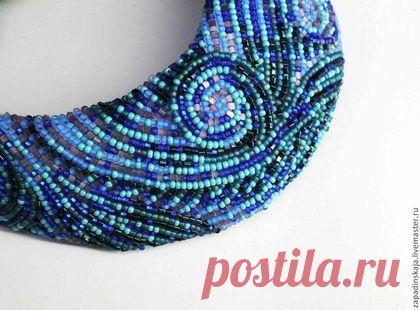 Колье-ворот "Moonlight" - бирюзовый,васильковый,кобальтовый,бензиновый