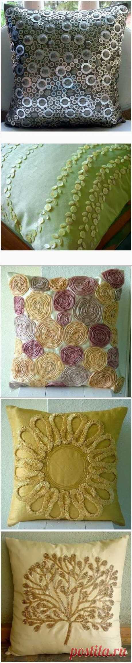 Декор подушек. Pillow, cushions decor ideas. ~ HandMadiya.com