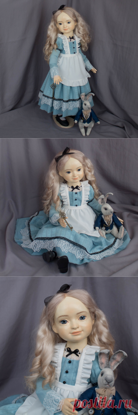Алиса и Белый Кролик. Кукла ручной работы из композита. author doll, collection doll, Doll, Doll interior, Dolls by Elena Masyakina, Dolls collectible, Dolls handmade, Elena Masyakina, MaLenaDolls, ooak, ooakdoll, авторская кукла, авторская работа, Интерьерная кукла, коллекционная кукла, Кукла Елены Масякиной, кукла из композита, Кукла ручной работы, художественная кукла