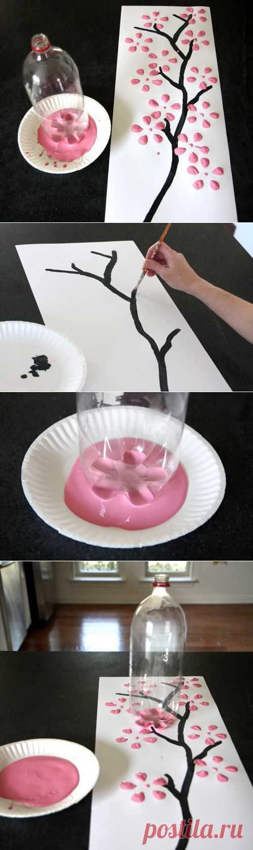 ПРОСТОЙ РИСУНОК САКУРЫ СВОИМИ РУКАМИ - Своими руками