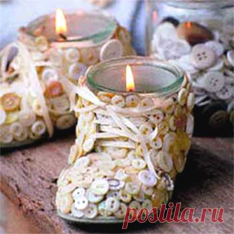 Подсвечник из пинеток и пуговиц. Мастер-класс