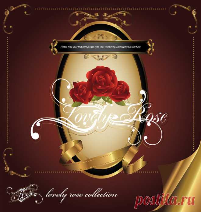 Шикарно красно-чёрно-золотой скрап-набор "Rose"