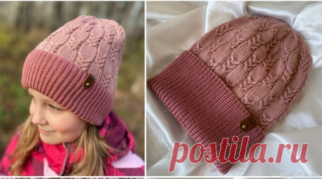 Шапка для девочки. Описание. | Вязание спицами аксессуаров