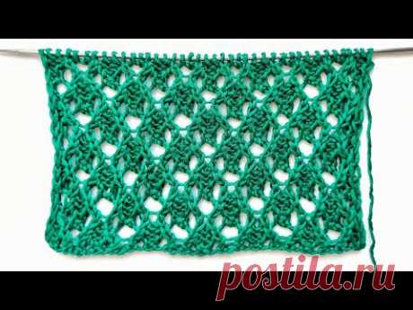 Мелкий фактурный узор спицами Ажурные соты / Легкий узор спицами
