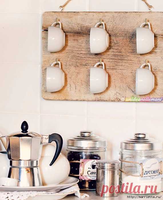 Органайзер для кружек, из разделочной доски - Organizer for mugs, cutting boards