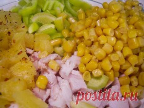 Салат с копченой курицей и ананасами / Куриные салаты / TVCook: пошаговые рецепты c