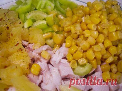 Салат с копченой курицей и ананасами / Куриные салаты / TVCook: пошаговые рецепты c